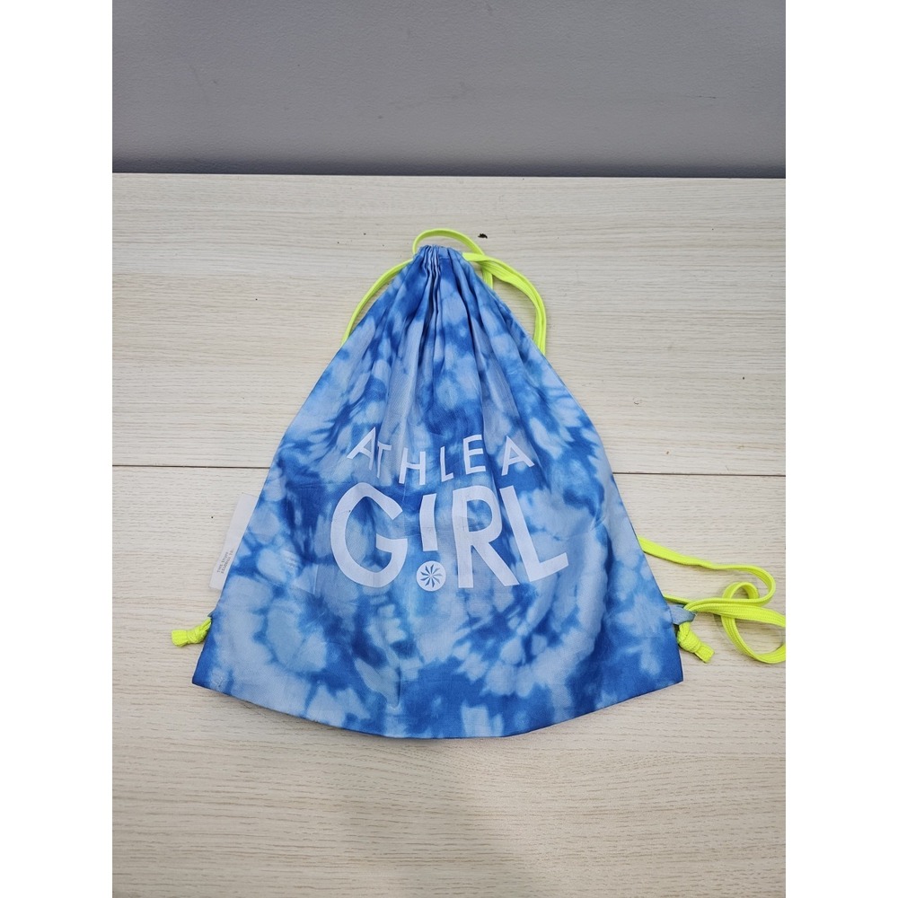 Athleta Girl Tie Dye Drawstring Backpack Cinch Bag‎ Blue Kids Gym Bag